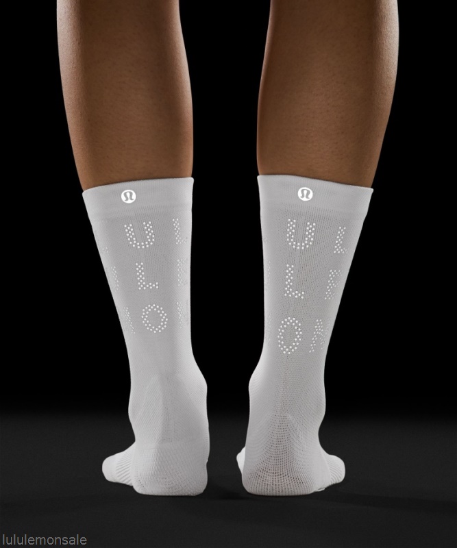Lululemon Damen DELULU454 | Lululemon Deutschland White Power Stride Crew Socke Reflektierend